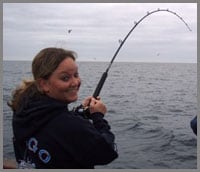 Happy Baja fishing women